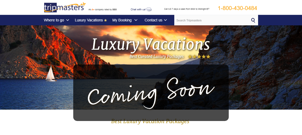 Luxury Vacations Coming Soon! Luxury Vacations Coming Soon!